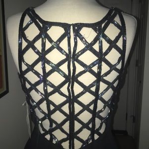 Vintage Cage Back Beaded Gown Sz 10😘